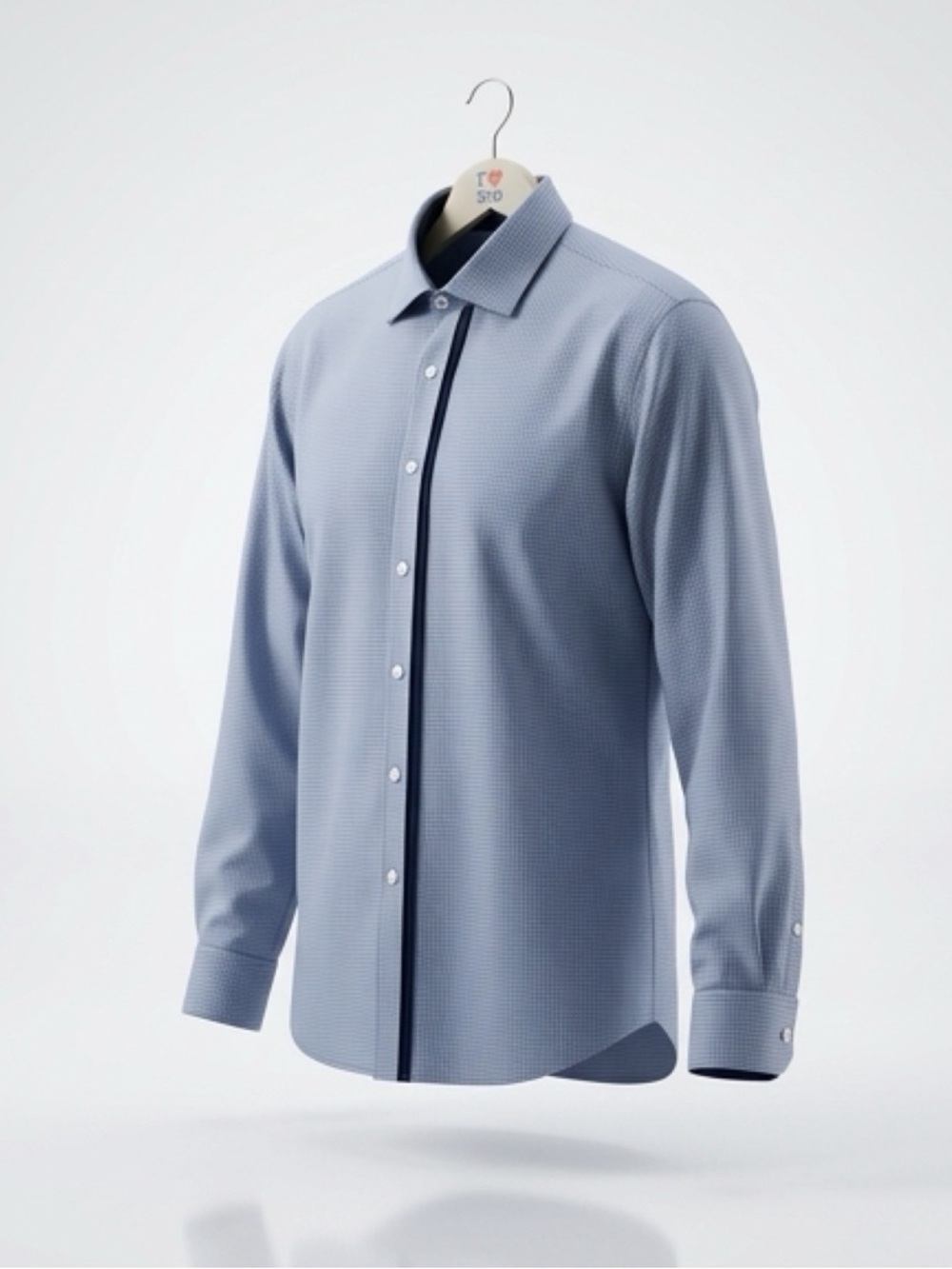 Wrk Men's Dark Blue/Gray Classic Button-Up Shirt With Accents #classicbuttondown